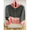 Gilet Julia rose et gris