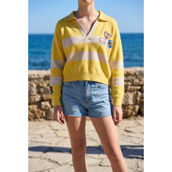 Pull rayé jaune