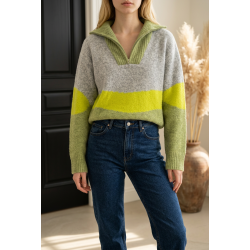 Pull vert et gris Juliette