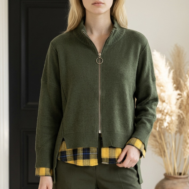 Gilet veste kaki Antonia