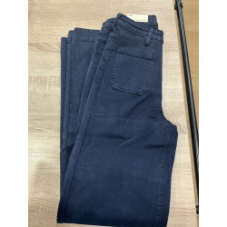 Jeans long large poches plaquées marine