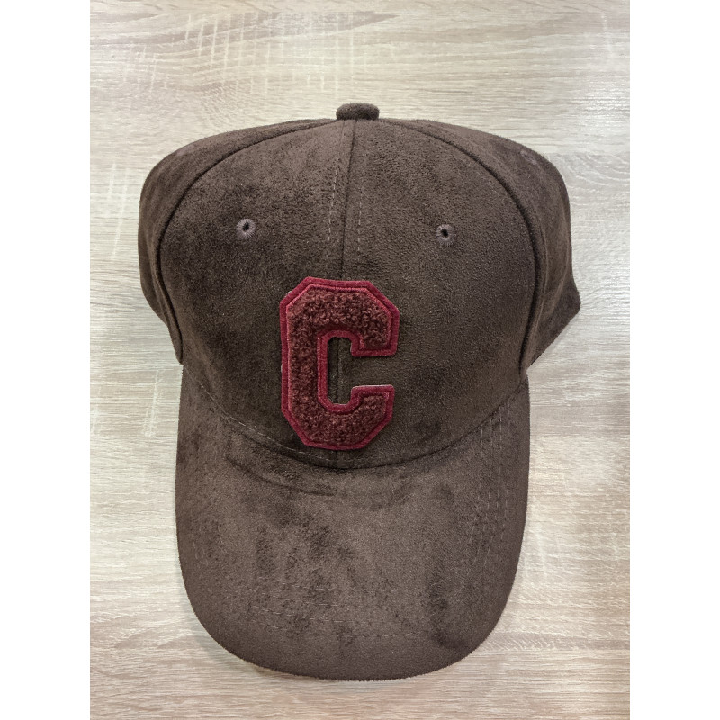 Casquette suédine choco et bordeaux