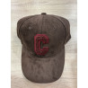 Casquette suédine choco et bordeaux