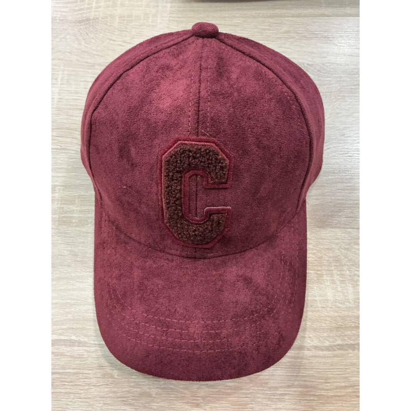 Casquette suédine bordeaux