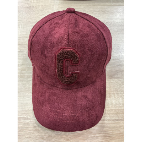 Casquette suédine bordeaux