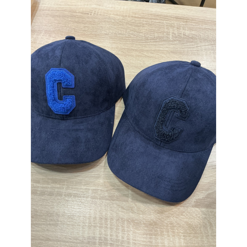 Casquette suédine marine