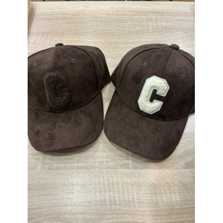Casquette suédine choco