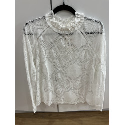 T-shirt dentelle blanc Eglantine
