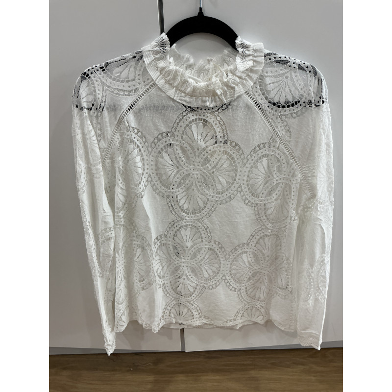 T-shirt dentelle blanc Eglantine