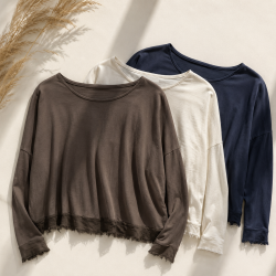 t-shirt uni Lauryne coton et satin