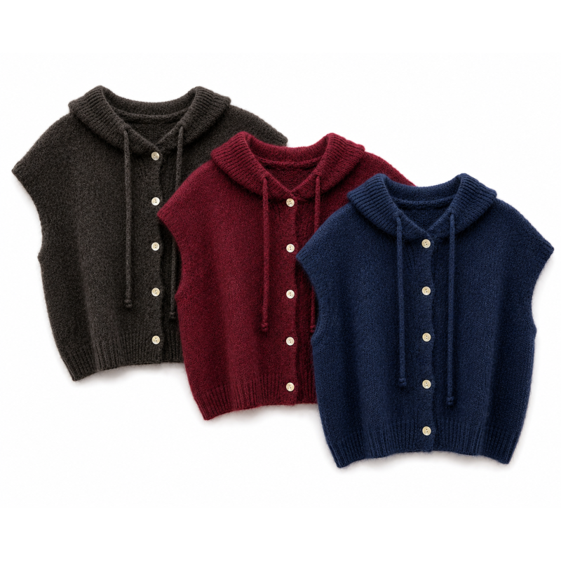 Pull INES a capuche sans manche