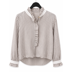 Chemise LÉA rayé taupe