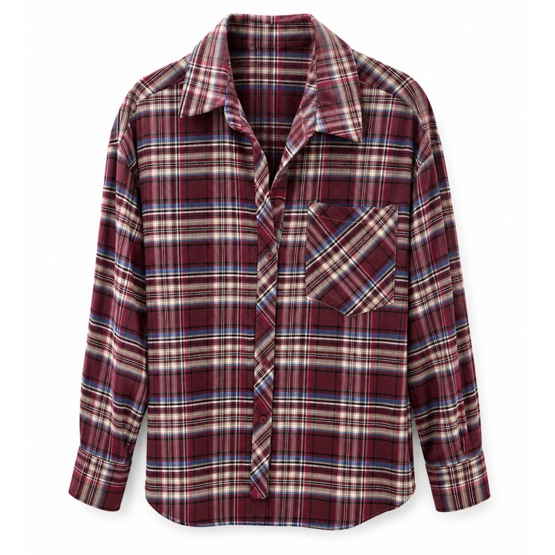 Chemise LAURA carreaux bordeaux
