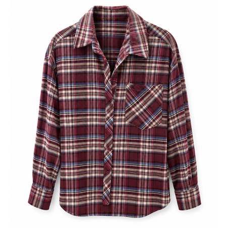 Chemise LAURA carreaux bordeaux