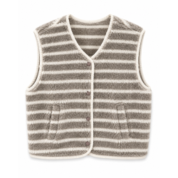 Gilet sans manche rayure taupe