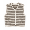 Gilet sans manche rayure taupe