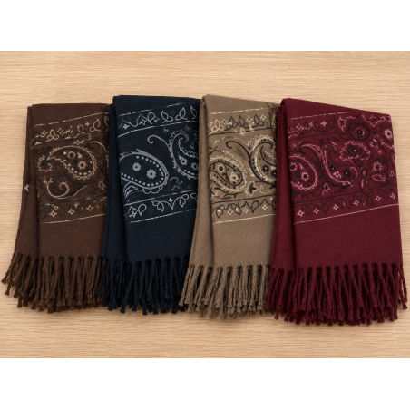 Echarpe bandana frange 110cmx110cm