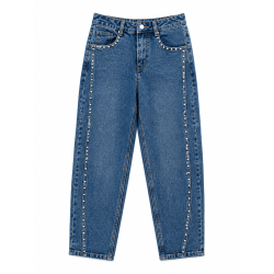 Jeans barrel à clous