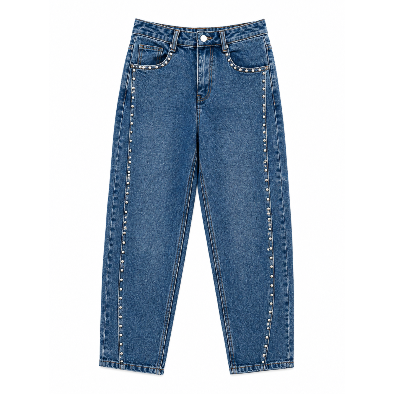 Jeans barrel à clous