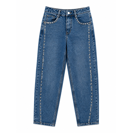 Jeans barrel à clous