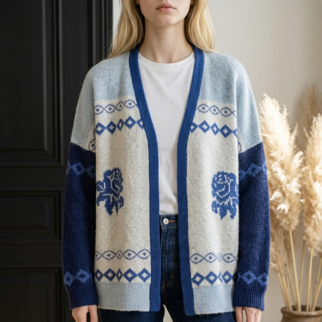 Veste gilet bleu Azale