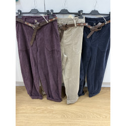 pantalon barrel velours