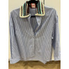 Chemise Dad rayée bleu ciel col Crochet