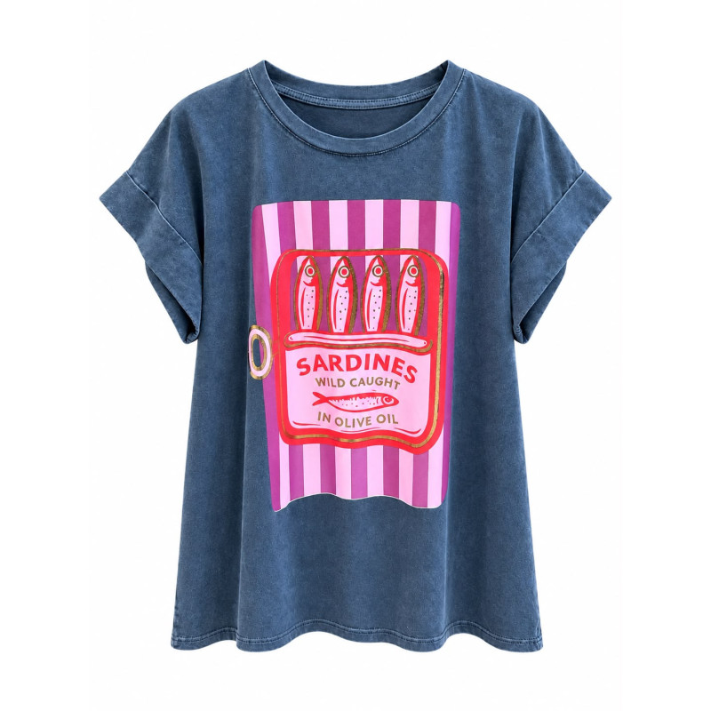 t-shirt en jeans sardine