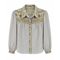 Chemise Myriam broderie kaki