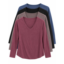 T-shirt second peau Col V