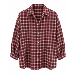 Chemise carreaux bordeaux