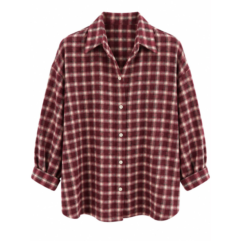 Chemise carreaux bordeaux