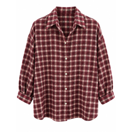 Chemise carreaux bordeaux