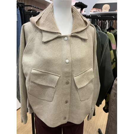 Veste à capuche beige