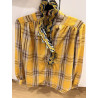 Chemise col volant jaune