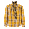 Chemise col volant jaune