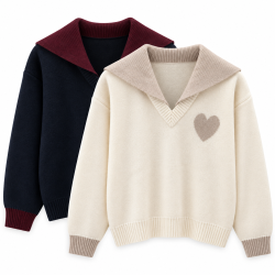 Pull coeur col V