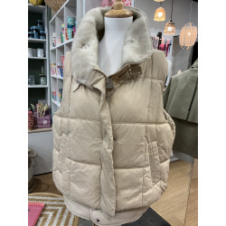 veste sans manches AMARYLLIS beige