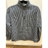 Chemise rayée col victorien bleu