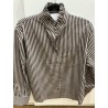 Chemise rayée col victorien choco
