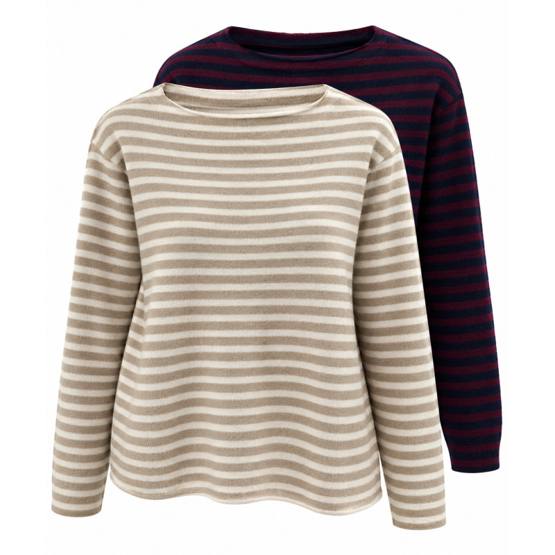 Pull Victoire rayé col rond