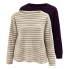 Pull Victoire rayé col rond