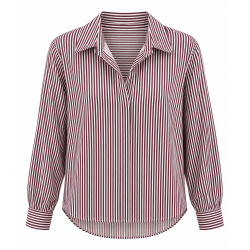 Chemise LUCIE rayé bordeaux en blanc