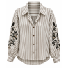 Chemise Jennifer rayure taupe