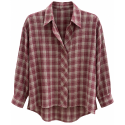Chemise LALA bordeau et taupe