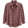 Chemise LALA bordeau et taupe