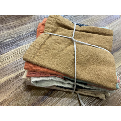 Lot de 6 serviettes de table uni brodes
