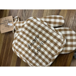 Gant + manique carreaux camel