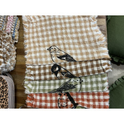 Essuie mains carreaux Oiseaux