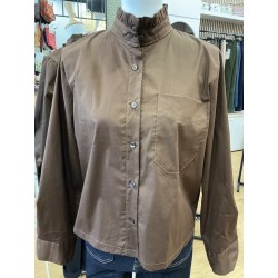 Chemise col victorien choco